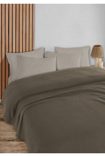 HomeBerry Adaline Light Brown Single Pique Set 160 X 230 cm
