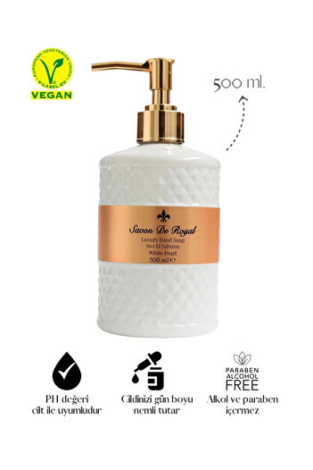 Deep Fresh Royal White Pearl Vegan Liquid Hand Soap 500 ml