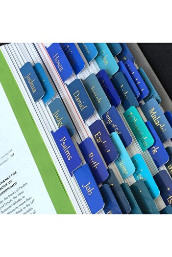 Choice 75pcs-Royal Blue Bible Tabs, 75 Tabs, Large Print Laminated Bible Tabs for Women and Men, Easy to Re
