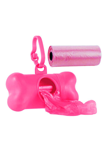 Ropet Set 2 role x 15 saci menajeri pentru fecale si dispenser, pentru caini si pisici, Roz