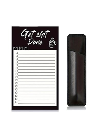Choice 2 pc 2 pcs/{1 Piece Magnetic Shopping List Notepad & 1 Piece Magnetic Pen Case} Fun Note Book, Magne