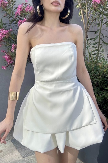 Eka Women's White Strapless Dress 1006-748