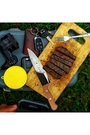 Blackstone 4-Piece Kitchen Set – Cutting Board, Vegetable Chopper, Peeler & Wooden Handle Knife