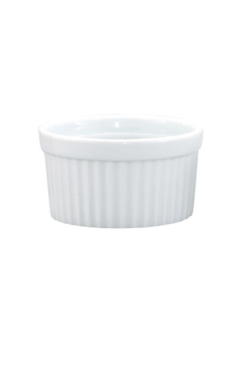 HIC Microwave and Dishwasher Safe Porcelain Kitchen Ramekin Bowl White 4oz