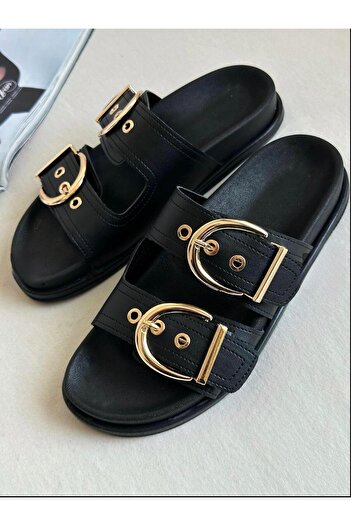 cevaplus Black Women's Slippers Soft Sole