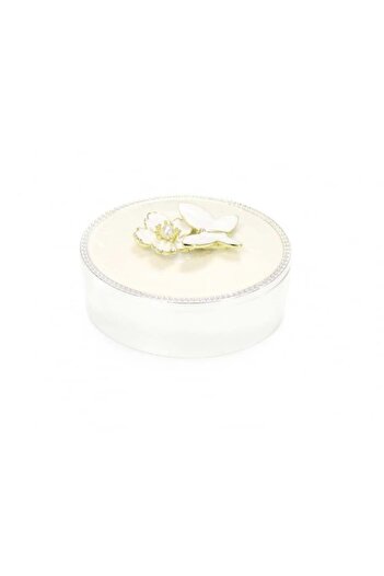 Ginza Oval Jewelry Box with Butterflies and Flowers