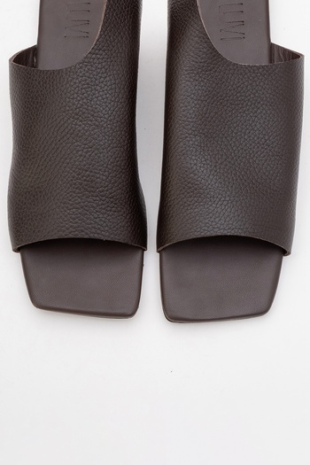 LuviShoes Lucky Brown Genuine Leather Women's Slippers
