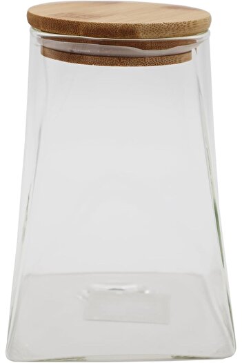 Ideal Pack 750 ml Rectangular Glass Jar with Wooden Lid