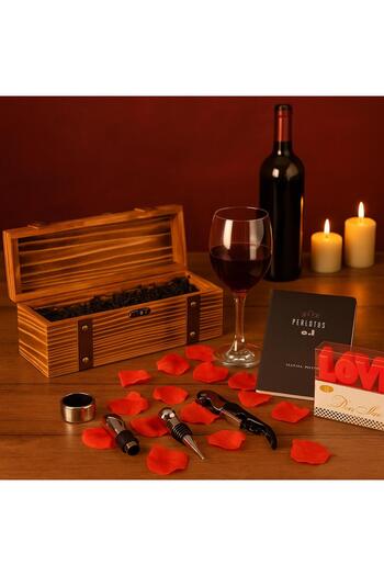 PERLOTUS Premium Boxed Wine Glass Corkscrew Set Candle Wine Tasting Notebook Set