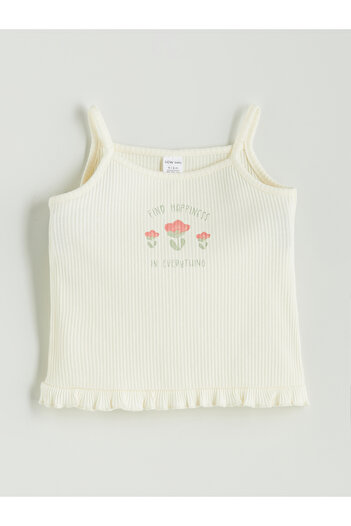 LC Waikiki Baby-Mädchen-T-Shirt mit quadratischem Kragen und Blumenmuster, 2er-Pack