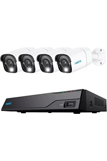 ReoLink نظام كاميرا مراقبة 2K+ 5MP 8 قنوات PoE NVR، 4 كاميرات أمان IP خارجية PoE مع شخص
