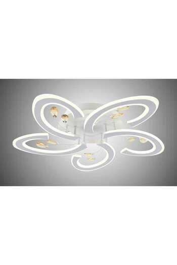 Jiju White Led Chandelier With 2.4g Wifi Remote Control Light/cold/warm/neutral Adjustable Intensity