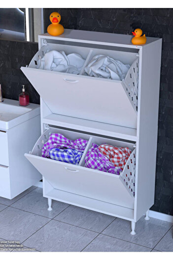 Modilayn 85x138x32,5 cm 4 Gözlü Sepetli Soğan&Patates Dolabı Organizatör Mutfak Dolabı Çok Amaçlı Dolap