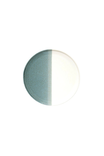 Easy Life Collection's Half Glazed Porcelain Dessert Plate Green and White 21cm
