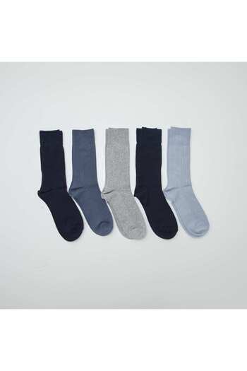 KIABI Pack of 5 pairs of ribbed socks BLUE