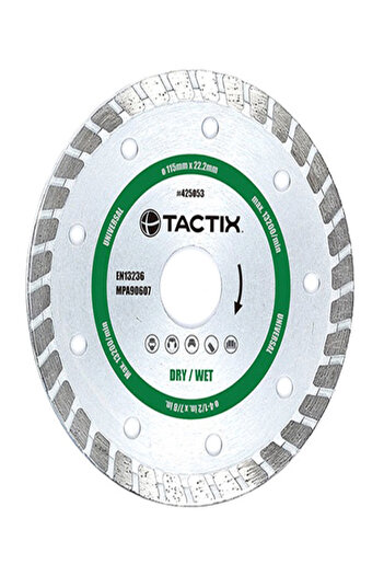 Tactix 13200RPM Break-Resistant Turbo Diamond Blade for Wet and Dry Surface