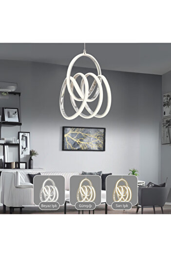 neeko VALENCİA Kumandalı 3 Renk Dimmerli LED Sarkıt Avize – Modern Krom Kaplama