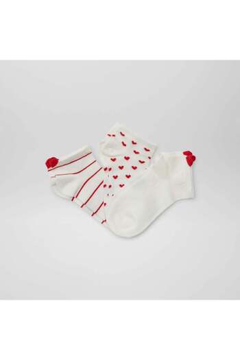 KIABI Pack of 3 pairs of ankle socks RED