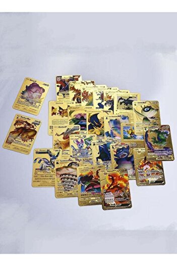 COOYA 100-Piece Gold Foil Pokemon Card Game, Ideal Gift for Kids & Collectors