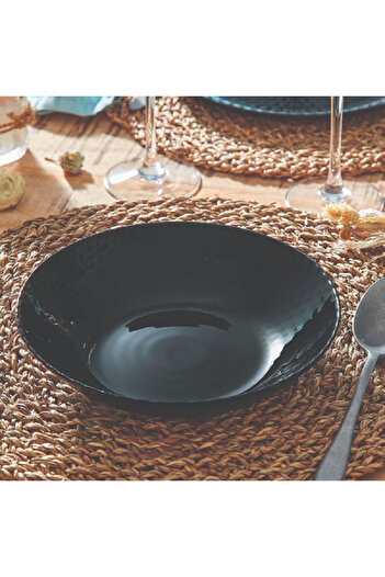 Luminarc Pampille Dishwasher and Microwave Safe Tempered Glass Soup Plate Black 20cm