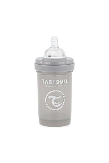 Twistshake Gray Anti-Colic Baby Bottle (0+ Months) (180 ml)