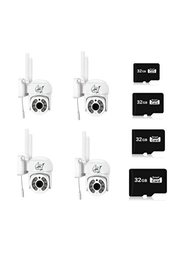 COBI SMART® Set of 4 Wi-Fi surveillance cameras, 355° rotation, Full HD 2MP, includes 4 x 32 GB