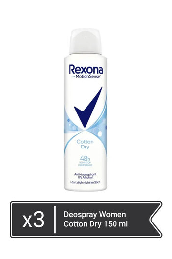 Rexona Αποσμητικό Rexona Women Cotton Dry 150 ml x 3 τεμάχια