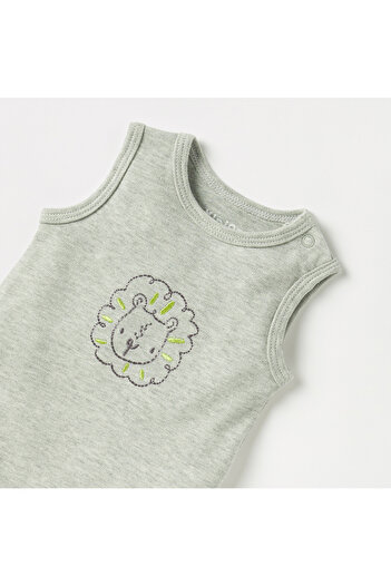 Juniors Embroidered Sleeveless Bodysuit