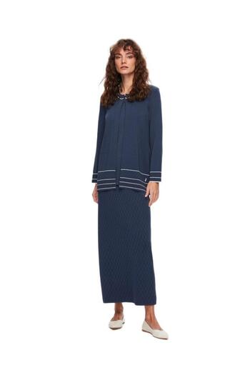 MISS DALIDA Indigo Openwork Detailed Elegant Suit T24Y-0015