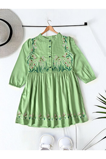 Bella Moda By Styli Floral Embroidered Knee Length Dress