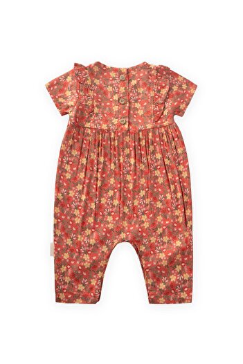 Cigit Floral Patterned Viscose Jumpsuit 0-3 Years Old Baby