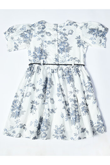 Bella Moda By Styli Floral Printed Lace Detail Cotton Dress