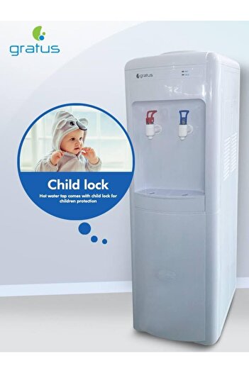GRATUS Hot & Cold 2 Tap Floor Standing Top Loading Water Dispenser