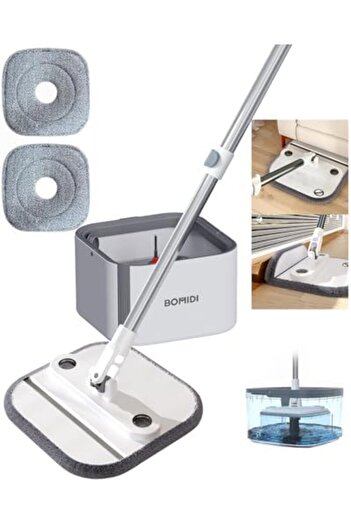 BOMIDI 360° Spin Mop for All Floors - Foldable Dry & Wet Floor Mop with Dual Water Tanks