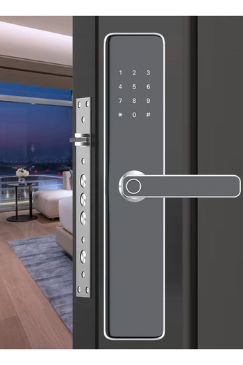 sharpdo Smart Fingerprint Electronic Door Lock, Fingerprint/Card/Key/Password/Bluetooth