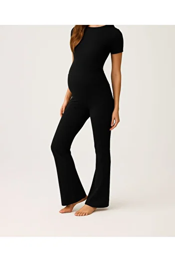 QUELISSE Flared Leg High Waist Stretchy Gathering Maternity Leggings Pants / Leggings Q00Hp1