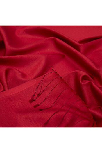 ipekevi Red Plain Silk Shawl