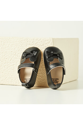 Juniors Bow Accent Booties With Hook And Loop Closure