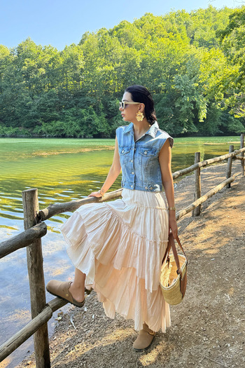 Seda Yalçın Atelier Cream Layered Design Juraj Skirt