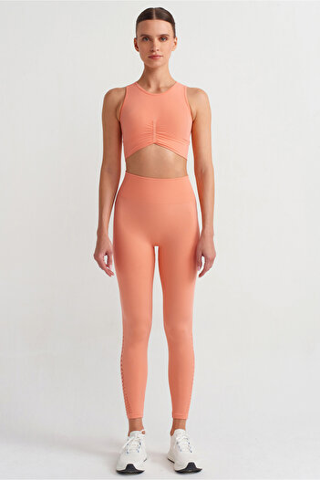 COMEUP Mesh Sports Leggings Coral