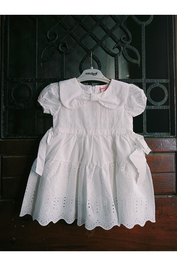 Nellino White Fisto Girl Dress