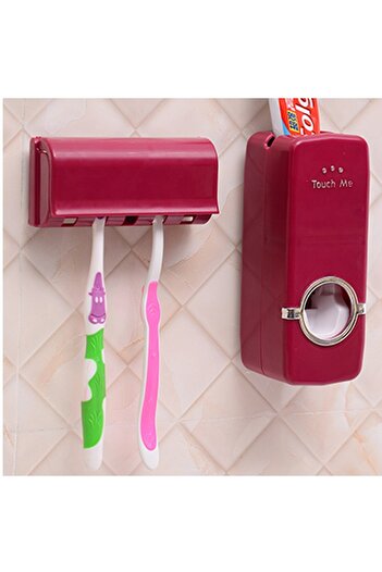 Generic High Quality Bathroom Wall Mounted Automatic Hands Free Toothpaste Dispenser Toothbrush Holder