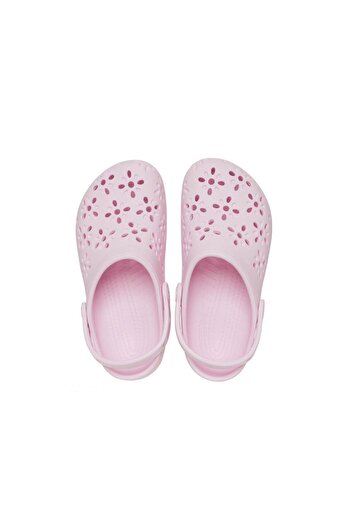 Crocs Classic Floral Cut Out Clog K Çocuk Terlik - Pembe