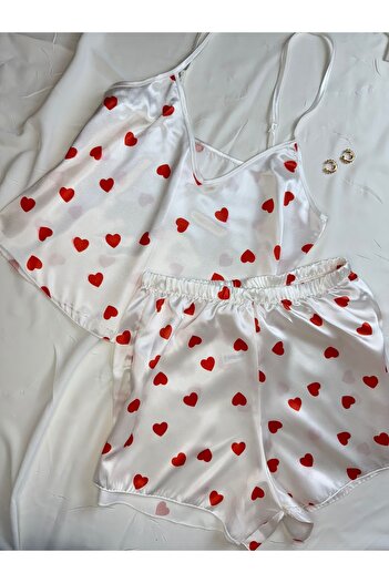 ROZENİN LINGERIE Adjustable Strap Satin Pajama Set
