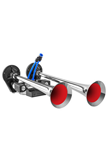 Seger Chrome Truck Horn With 2 Horns, Melodic, Fast & Slow, 24V 1A