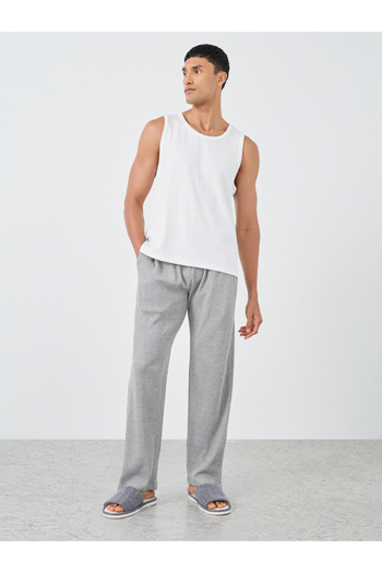 Styli Waffle Textured Open Hem Pyjama with Elasticated Waistband