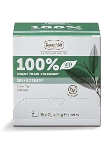 Ronnefeldt Green Dream 100% Bio, Case of 8 Boxes | Each Box Contains 15 Tea Bags