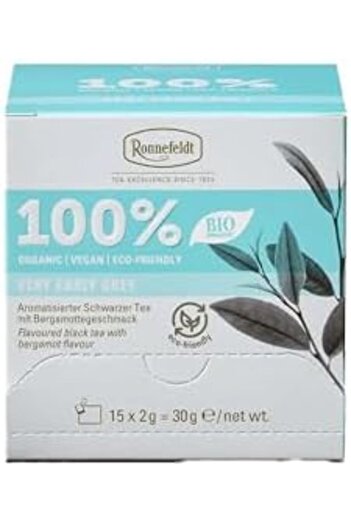 Ronnefeldt Very Early Grey 100% Bio, Case of 8 Boxes | Each Box Contains 15 Tea Bags
