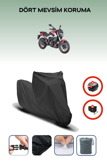 Breen Black Rear Bag Mismatched Bajaj Dominar 250D Motorcycle Tarpaulin Dust and Waterproof