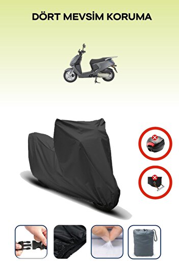 Breen Black Rear Bag Non-Matching Mondial 125 Lavinia Pro Compatible Motorcycle Tarpaulin, Engine Cover